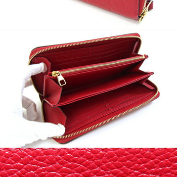 Louis Vuitton Round Long Wallet Monogram Empreinte Zippy M63691 Scarlet Red Zip