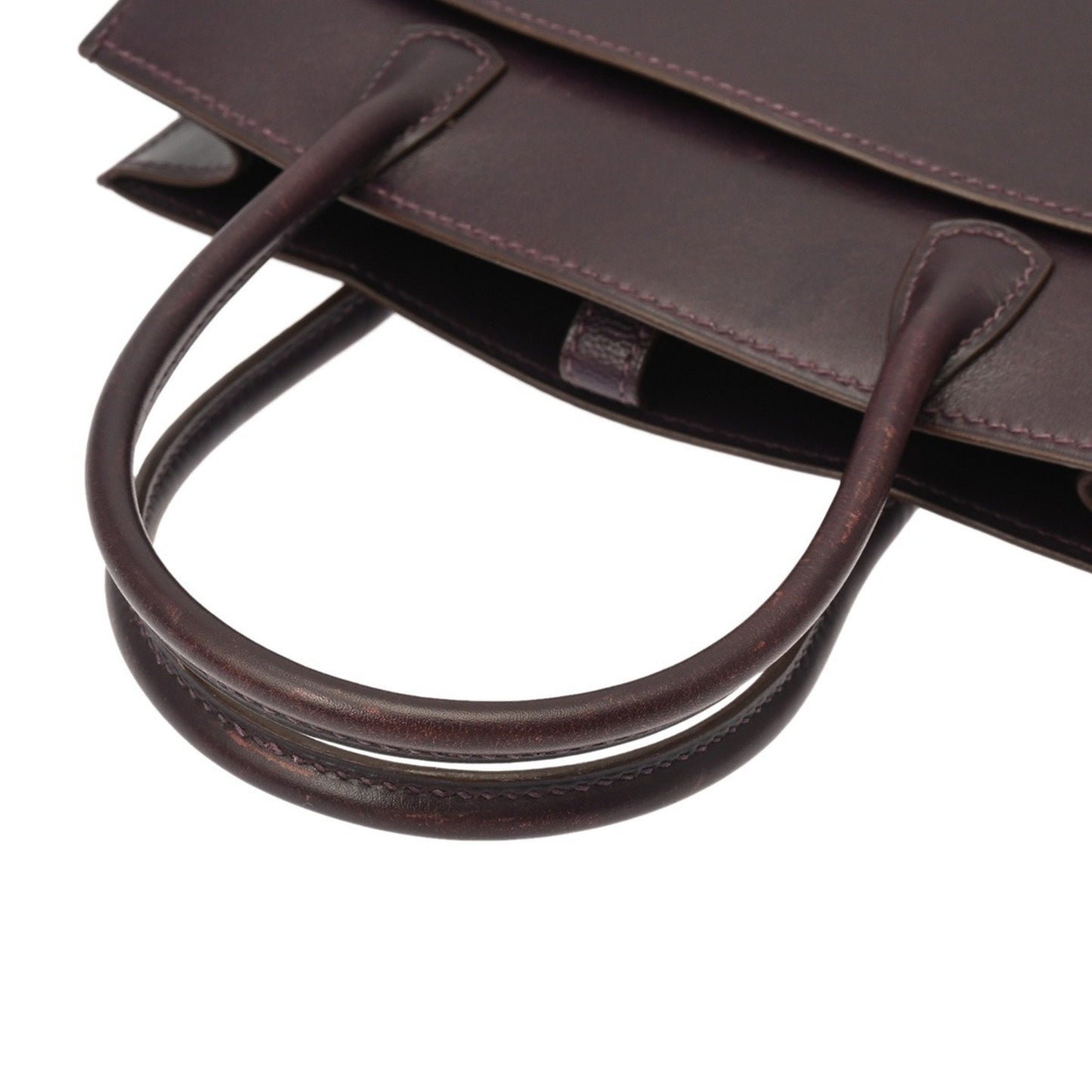 Hermes White Bass Tpm Raisin (F Stamp) (Circa 2002) Women'S Box Calf Scarf Handbag