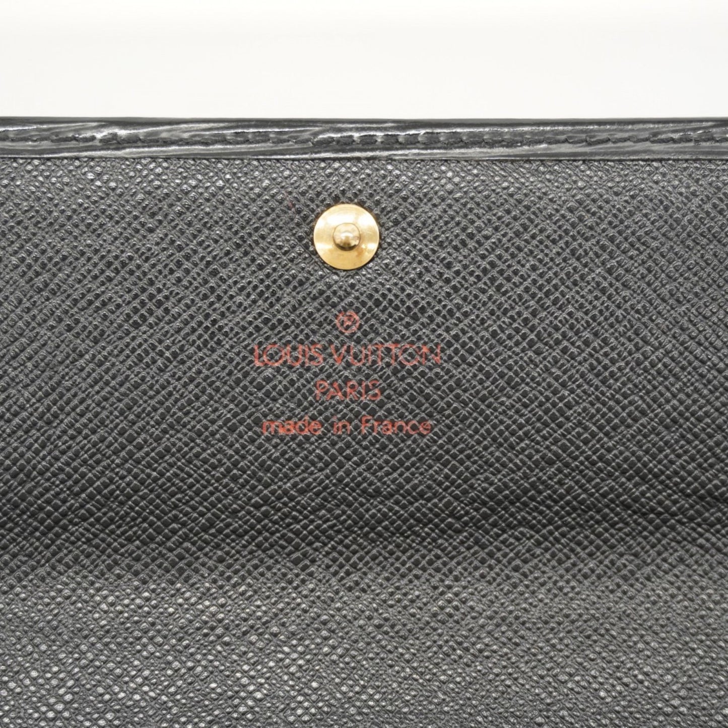 Louis Vuitton Epi Tri-Fold Long Wallet Porte Tresor International M63382 Noir