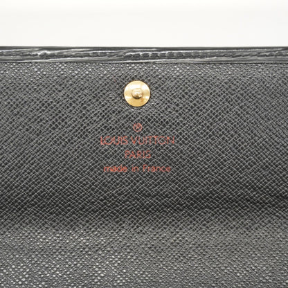 Louis Vuitton Epi Tri-Fold Long Wallet Porte Tresor International M63382 Noir