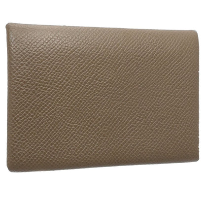 Hermes Hermes Wallet/Coin Case B956016 Calvi Duo B Stamped Epsom Leather Etoupe 181206
