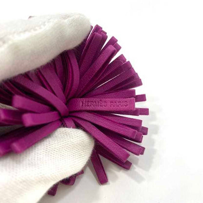 Herms Carmen Keychain Ec-23640 In Blue And Pink Leather. Hermes Tassel Keyring With Double Tassel