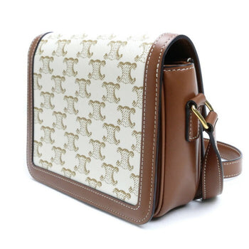 Celine Teen Triomphe Shoulder Bag White Brown 188882Bz4.01Bc