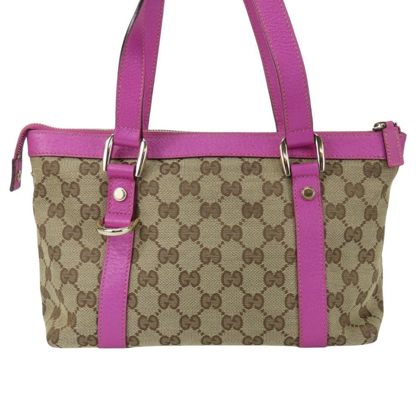 Gucci Handbag 141471 Gg Canvas Leather Purple Beige Mini