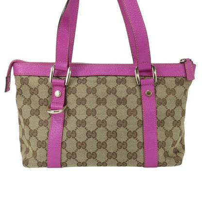Gucci Handbag 141471 Gg Canvas Leather Purple Beige Mini