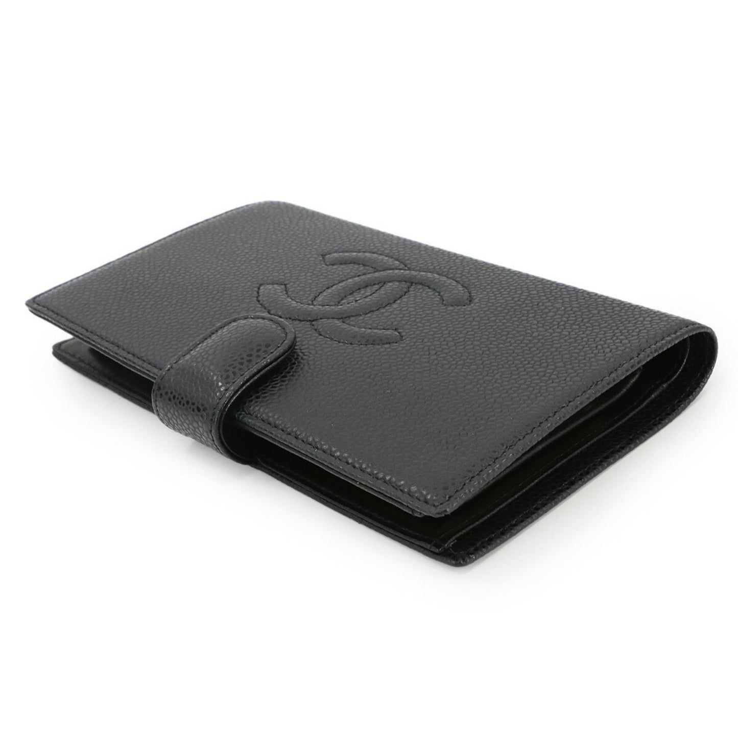 Chanel Caviar Leather Bifold Long Wallet In Black (A13498)