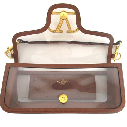 Valentino Garavani Valentino Garavani 2Way Logo Clear Chain Shoulder Bag Handbag Brown