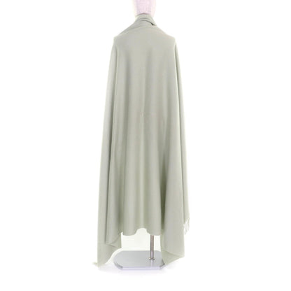 Hermes 100% Cashmere Stole/Shawl In Light Green With Embroidered Logo And Fringe