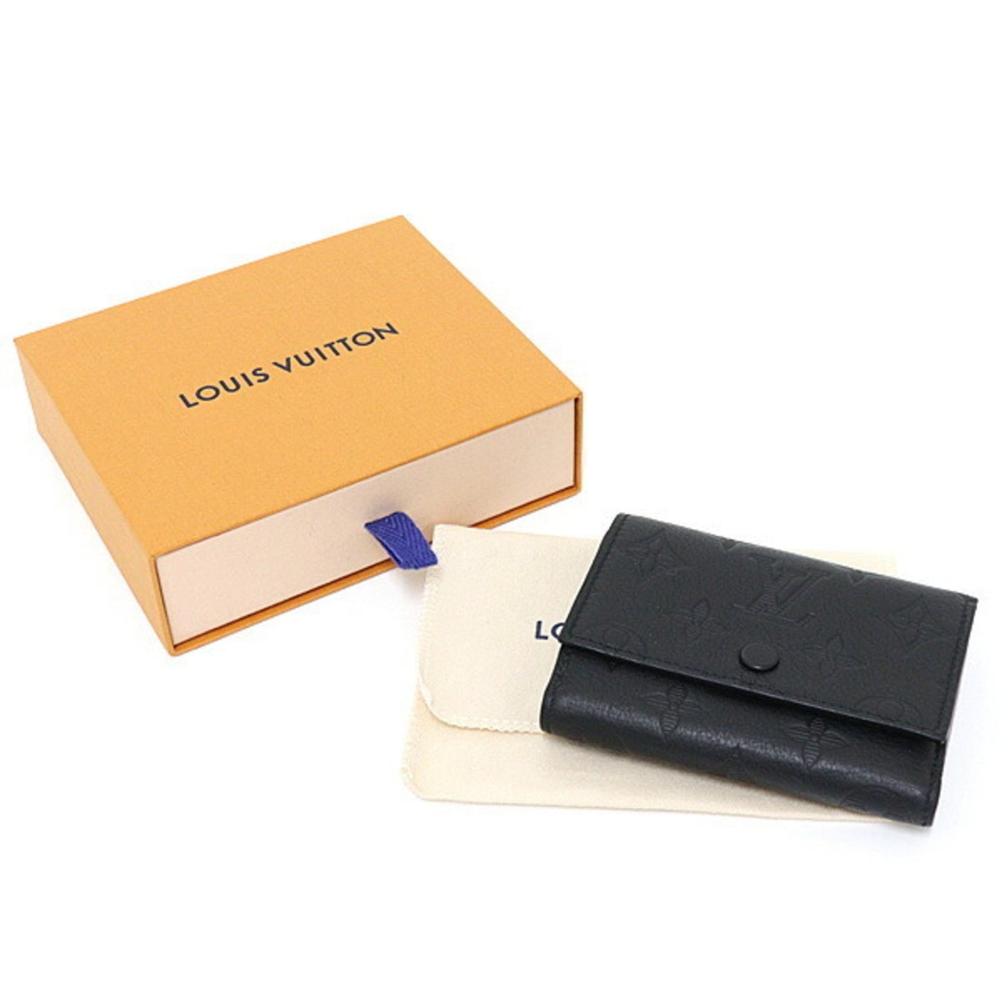 Louis Vuitton Victor Wallet Monogram Shadow Leather Black M12635 Tri-Fold Compact