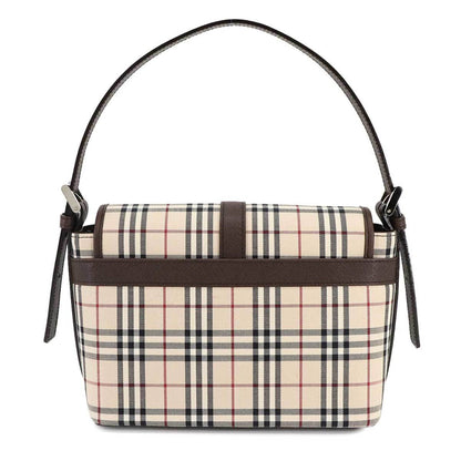 Burberry Nova Check Shoulder Bag In Canvas And Leather With Beige