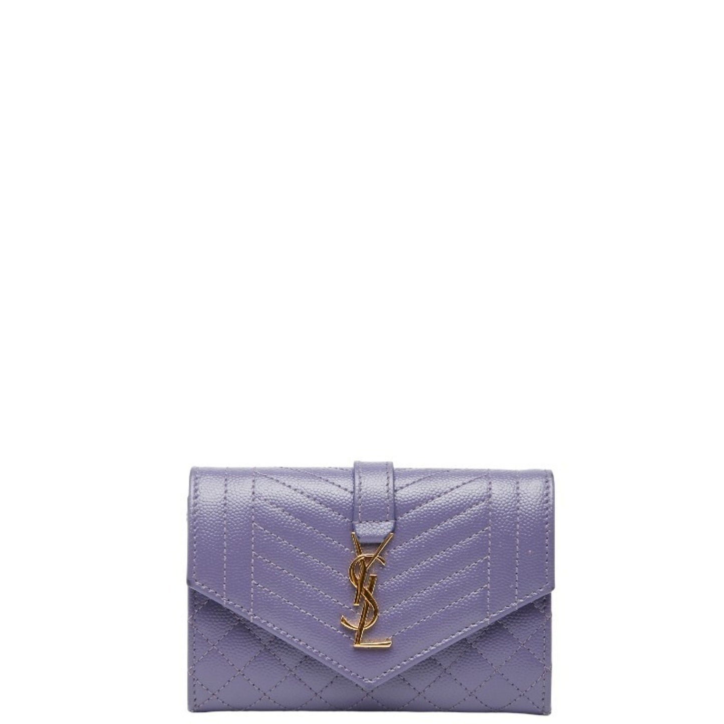 Saint Laurent Ysl Envelope Business Card Case 651026 Purple Leather