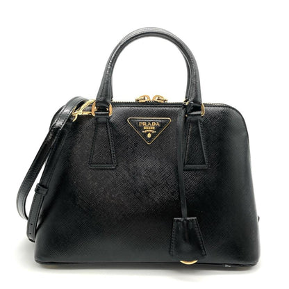 Prada Promenade Shoulder Bag Black Triangle Plate
