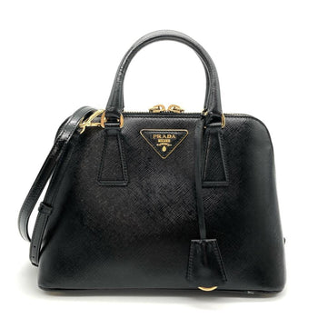 Prada Promenade Shoulder Bag Black Triangle Plate