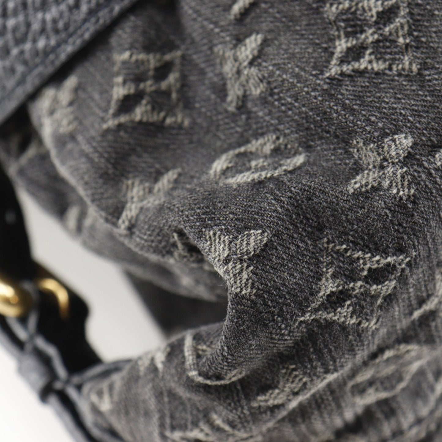 Louis Vuitton Neo Cavi Mm Handbag Shoulder M95351 Monogram Denim 2007 Black Sd3007 2Way A5