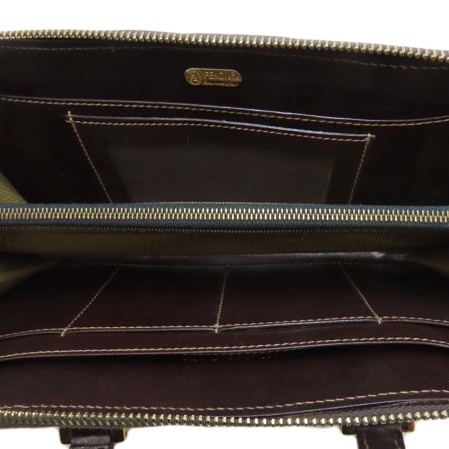 Fendi Zucca Pattern Canvas Handbag