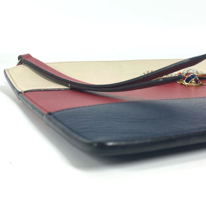 Gucci 476077 Bee Border Pearl And Rhinestone Clutch Bag