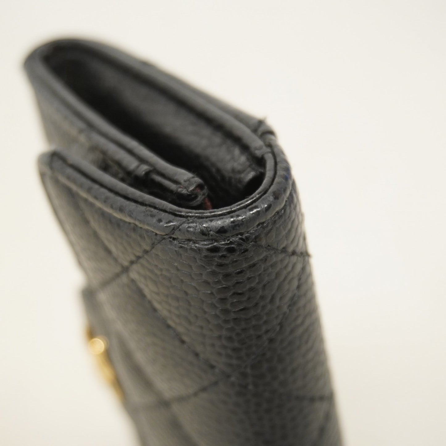 Chanel Matelasse Business Card Case In Caviar Leather