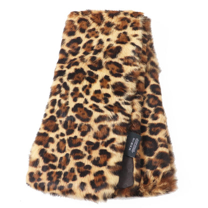 Gucci 322989 Lapin Fur Leopard Print Shawl/Scarf With 100% Silk Lining And Gg Pattern