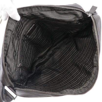 Prada Bag Shoulder Calf Brown Belt Clasp Messenger
