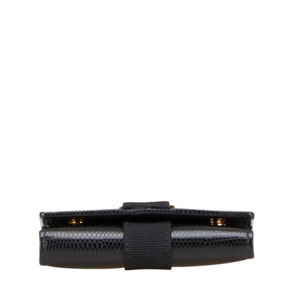 Salvatore Ferragamo Vara 6-Ring Key Case In Black Leather