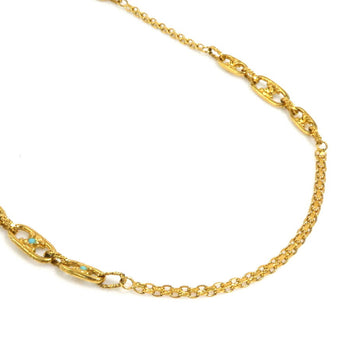 Celine Necklace Metal Rhinestone Gold Blue
