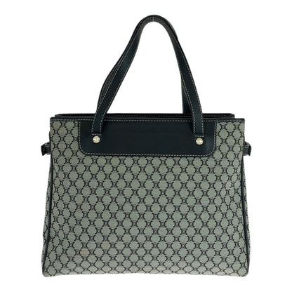 Celine Macadam Grey Black Silver Hardware Canvas Leather Ce00 24 Tote Bag Handbag