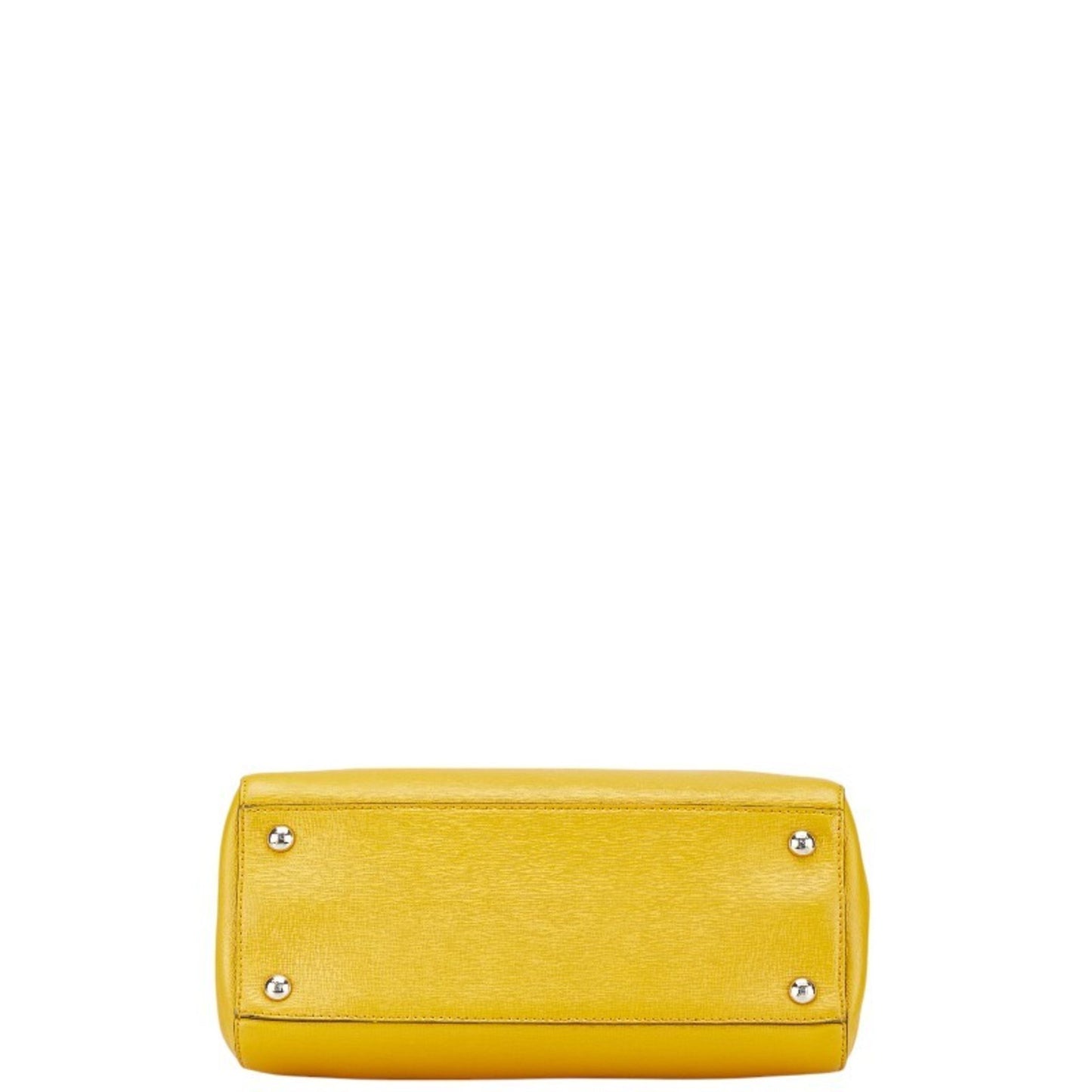 Fendi Petit Toujours Handbag/Shoulder Bag 2Way 8Bh253 Yellow Leather