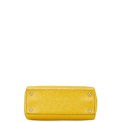 Fendi Petit Toujours Handbag/Shoulder Bag 2Way 8Bh253 Yellow Leather