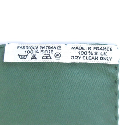 Hermes Carr 90 "Treasure Of The Royal Family Benin" Large Silk Scarf/Muffler Green