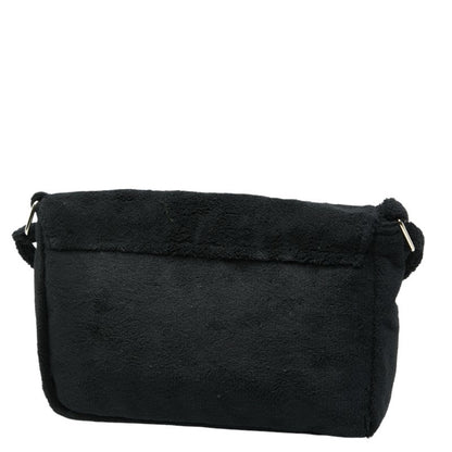 Chanel Coco Mark Novelty Crossbody Shoulder Bag In Black And White With Pile