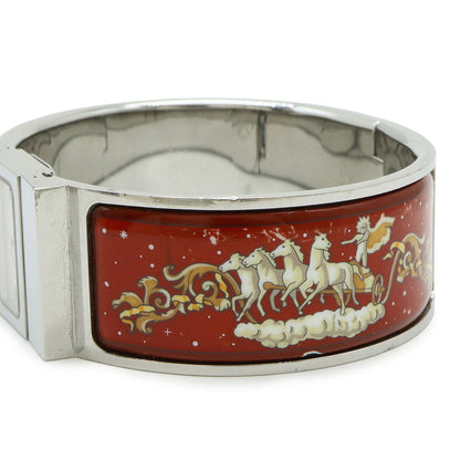 Hermes Loc Silver Dial Bangle Gp Enamel