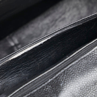 Chanel Coco Mark Bias Stitch Chain Shoulder Bag In Black Caviar Leather