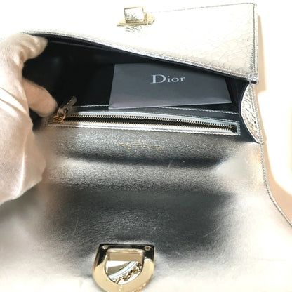 Christian Dior Small Flap Bag Bag Chain Shoulder Shoulder Bag Silver Goldhardware