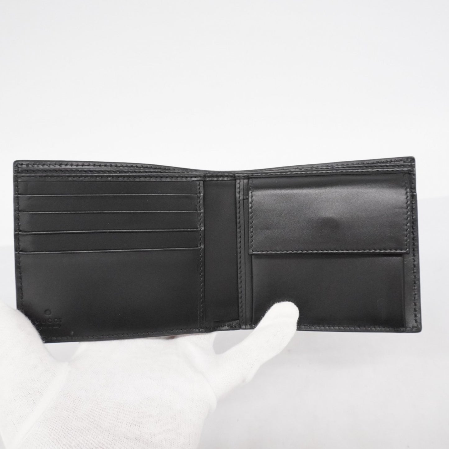 Gucci Wallet Guccissima 473922 Leather Black