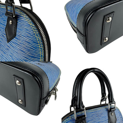 Louis Vuitton Alma Bb Handbag In Epi Denim And Leather