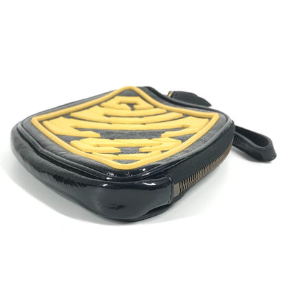 Gucci 524316 Game List Logo Strap Pouch Clutch Bag In Patent Leather/Rubber