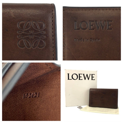 Loewe Anagram Brown Leather Card Case/Business Holder