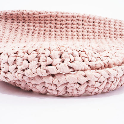 Prada Small Crochet Tote Bag 1Bg422 Raffia-Like Pink