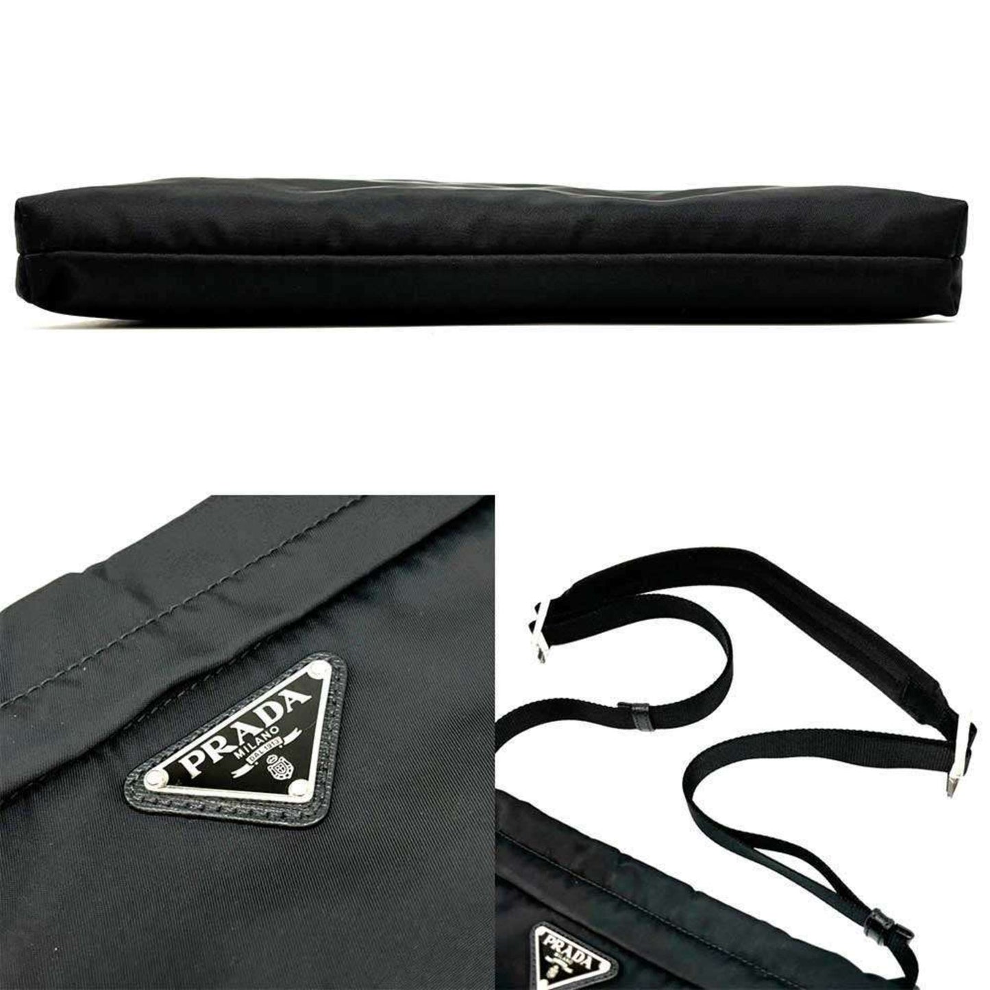 Prada Shoulder Bag Nylon Black Triangle 2Vh055 Prada