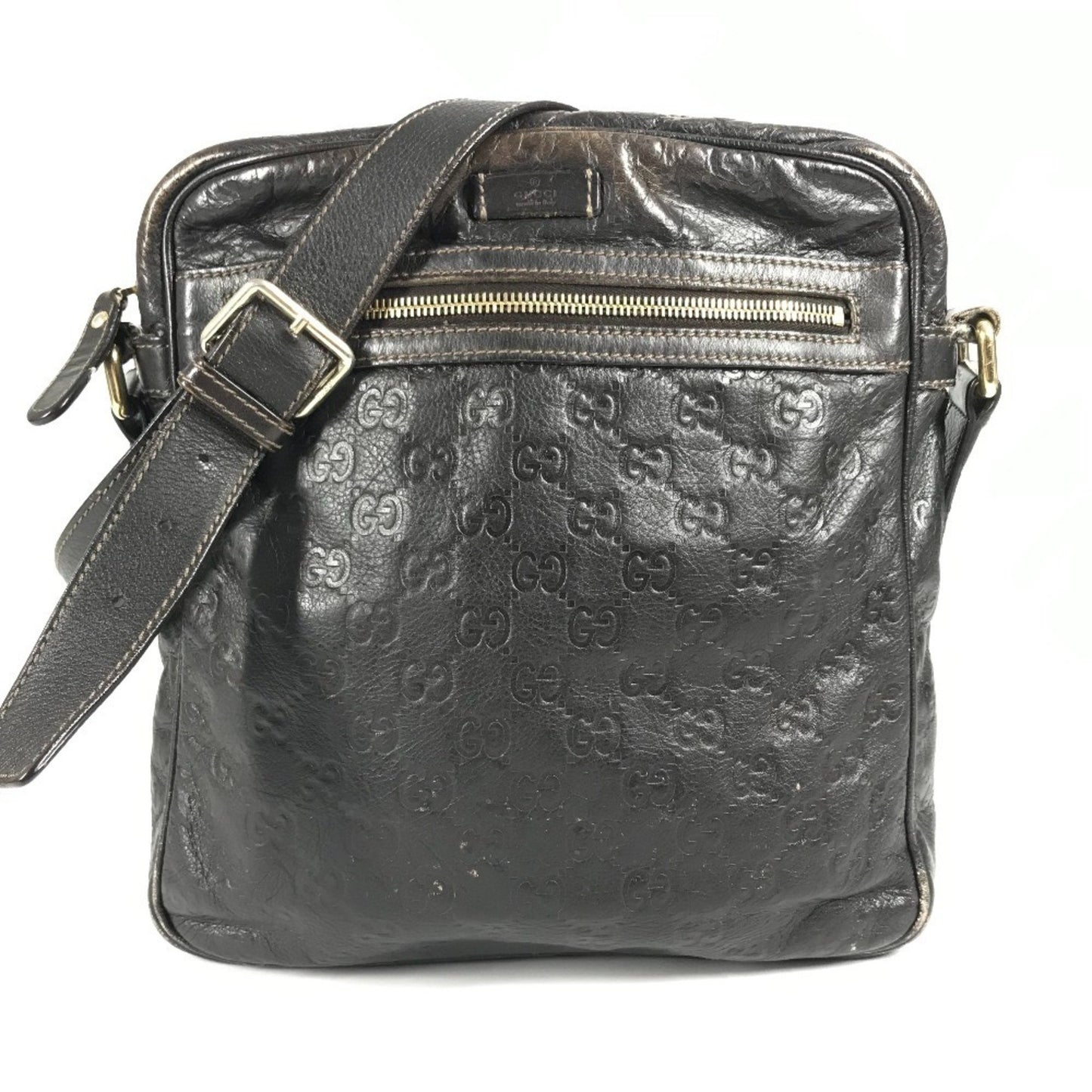 Gucci 201448 Guccissima Gg Pochette Shoulder Bag In Shimmering Leather