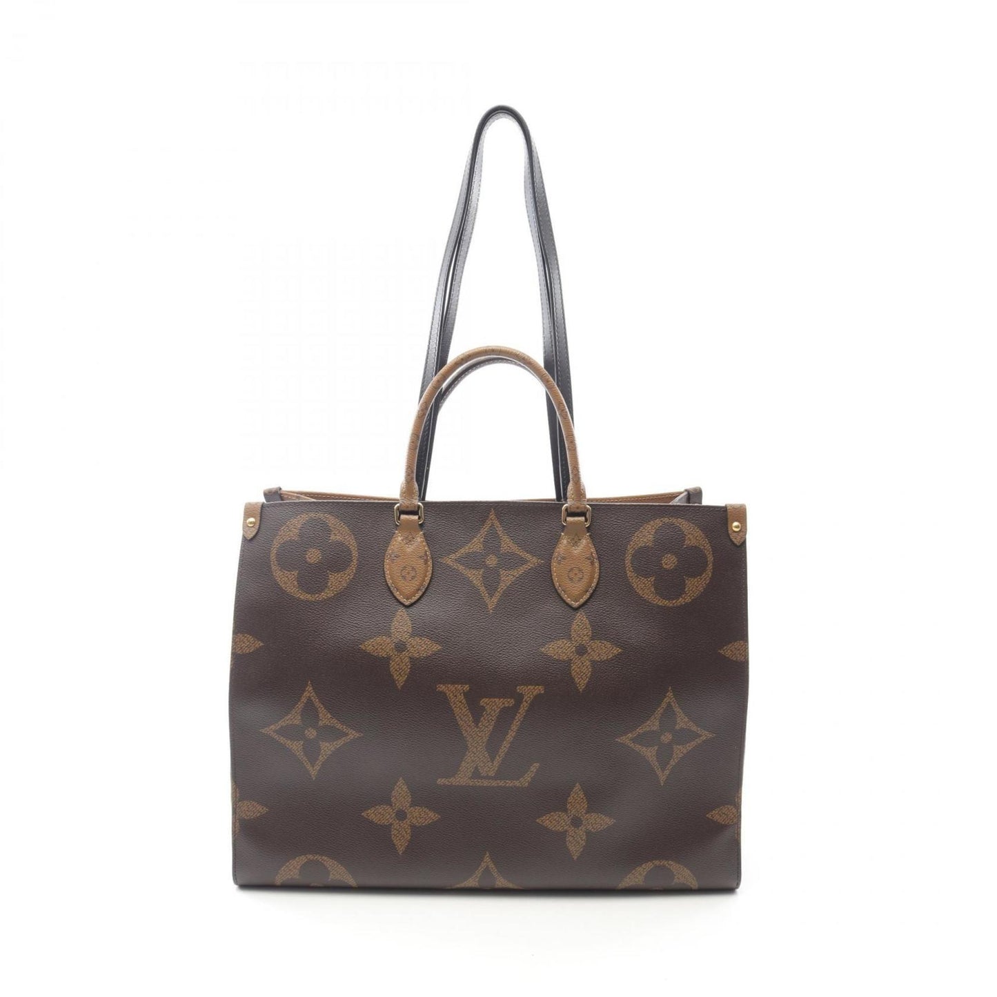 Louis Vuitton On The Go Gm Shoulder Bag In Coated Canvas And Leather With Monogram Giant Reverse