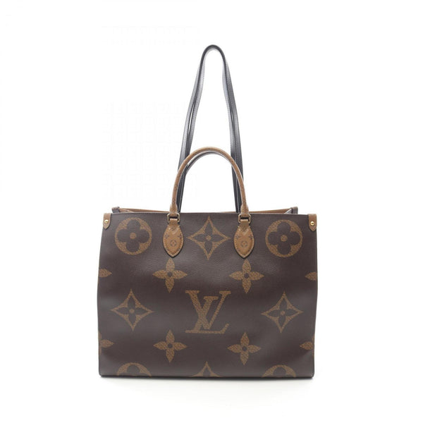Louis Vuitton On The Go Gm Shoulder Bag In Coated Canvas And Leather With Monogram Giant Reverse