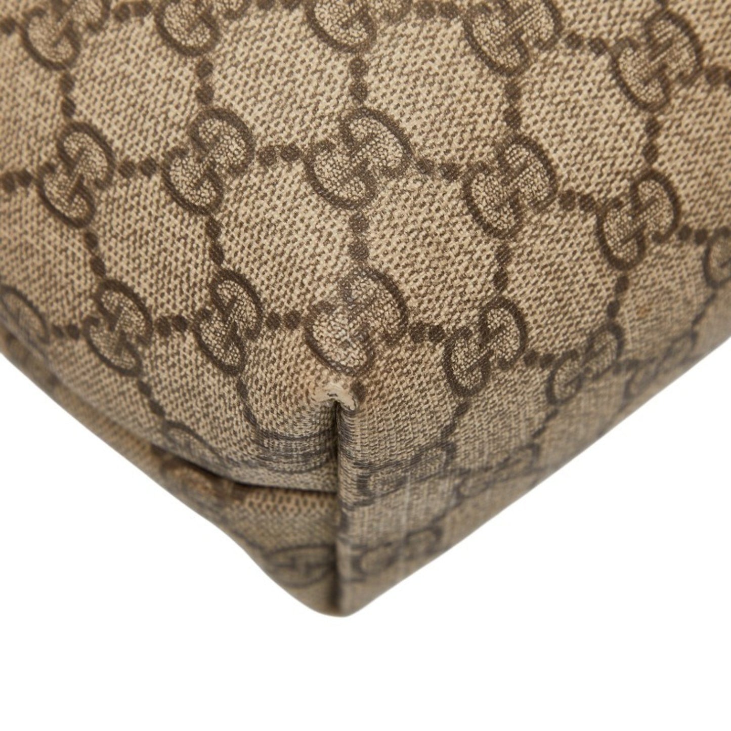 Gucci Gg Supreme Handbag Tote Bag 211138 Beige Ivory Leather