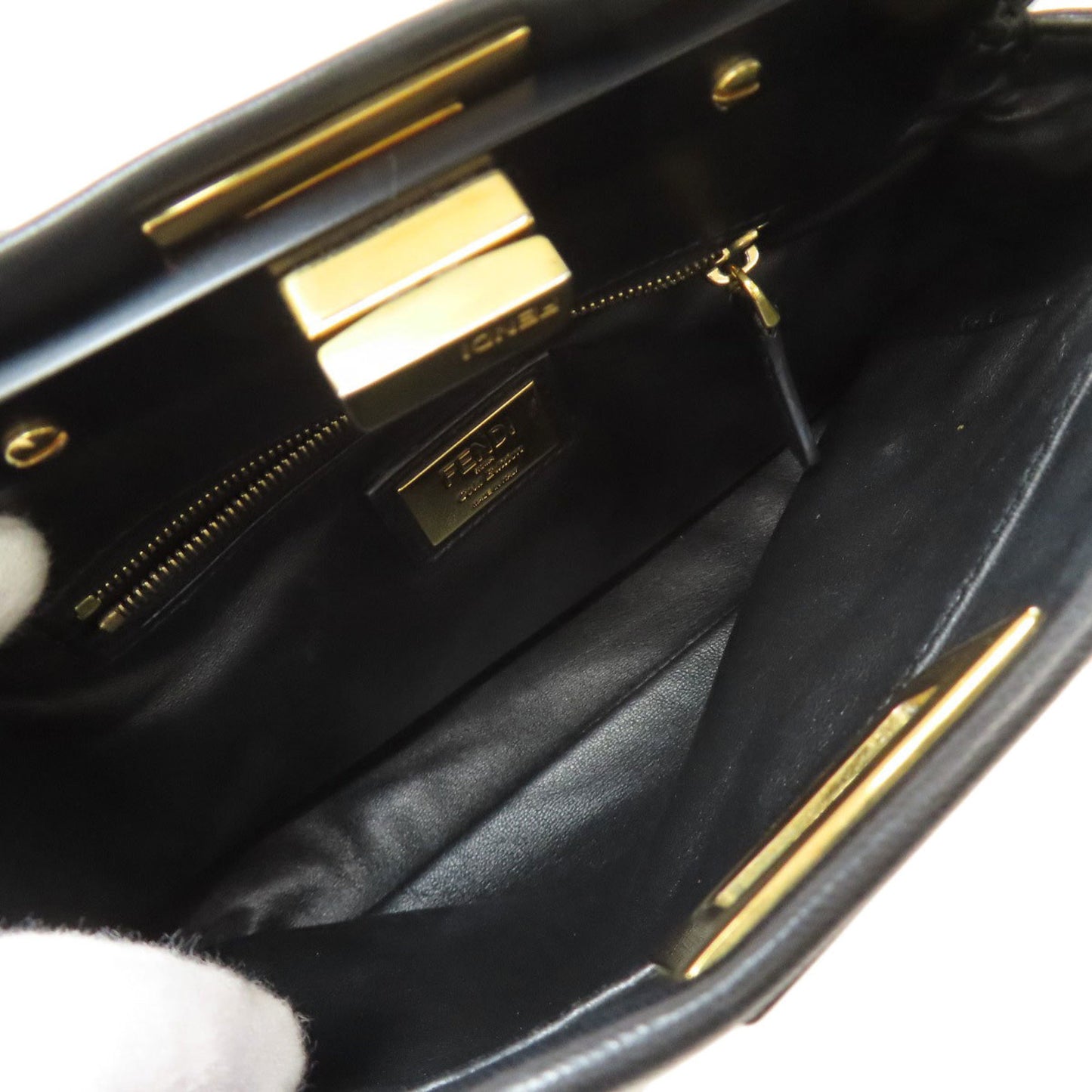 Fendi Peekaboo Mini Gold Edition 2-Way Handbag In Calfskin