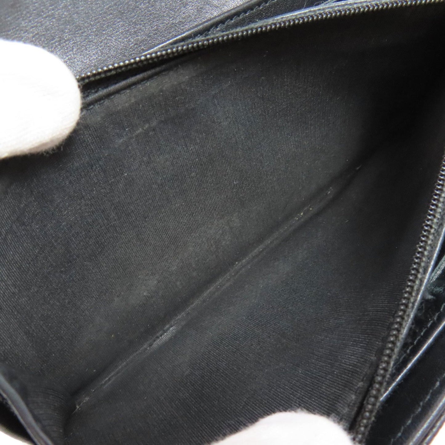 Chanel Coco Mark Silver Hardware Long Wallet Grained Calfskin