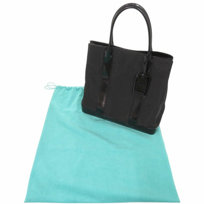 Tiffany Nylon/Patent Leather Black Tote Bag