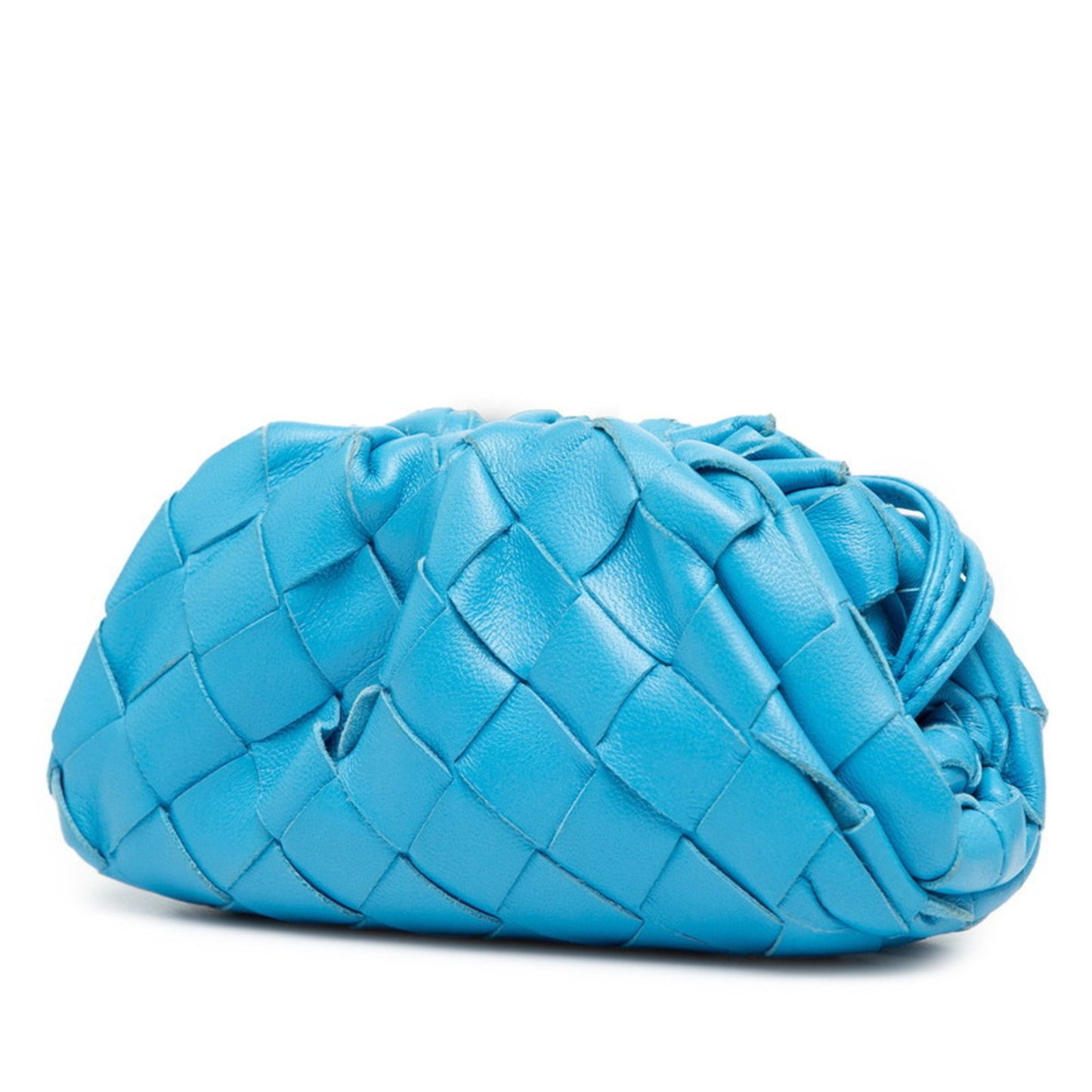 Bottega Veneta Intrecciato The Pouch Shoulder Bag In Blue Leather