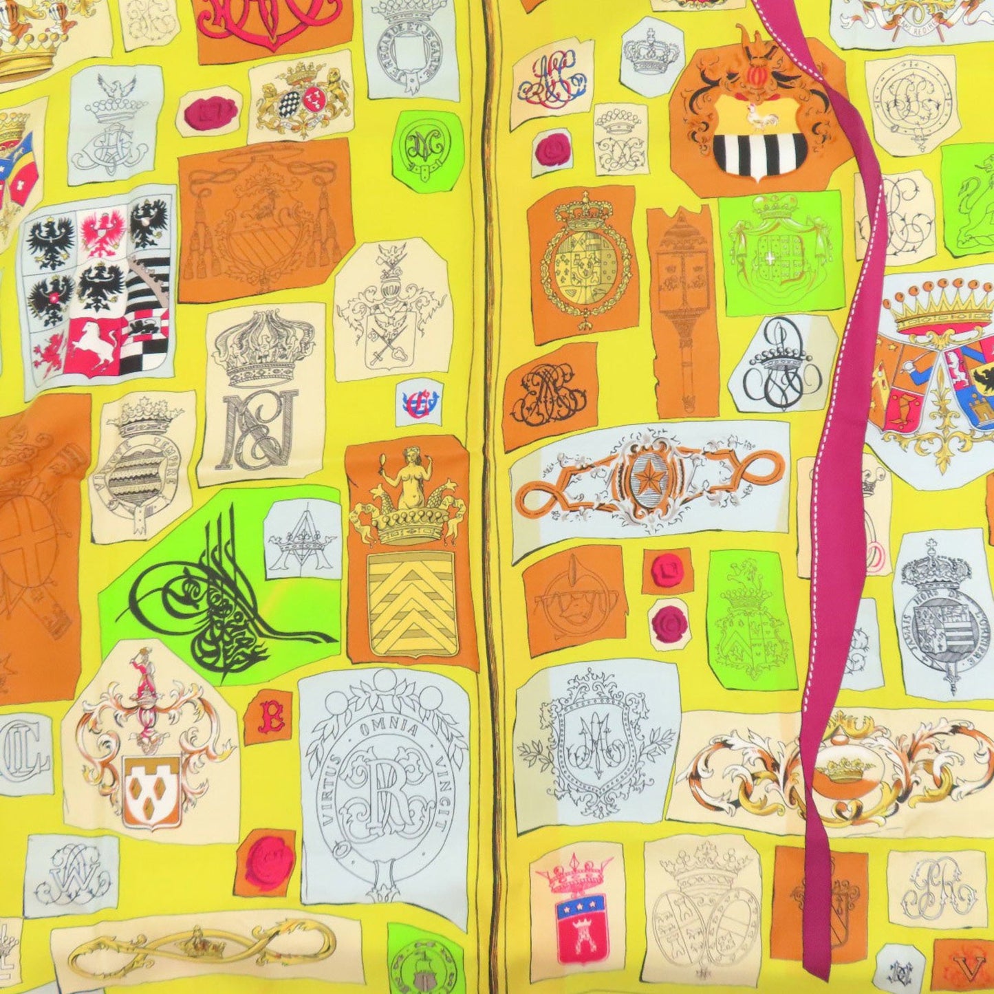 Hermes Herms Carr 90 Scarf With Drawings And Symbols