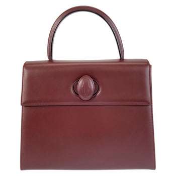 Cartier Must Line Wine Red Bordeaux Gold Hardware Leather Handbag