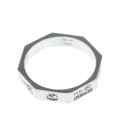 Gucci Octagonal Ring White Gold (18K) Fashion No Stone Band Ring Silver